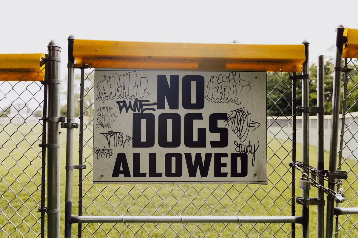 A fenced gate displaying a